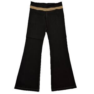 Lululemon Womens Flared Yoga Tights Pant Size 8 Brown Colorblock Waist